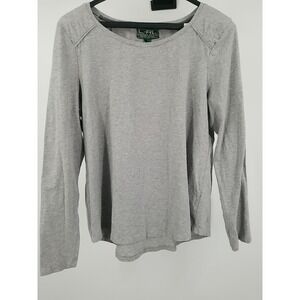 LRL‎ Lauren Ralph Lauren Active Shirt Womens XL Gray Long Sleeve